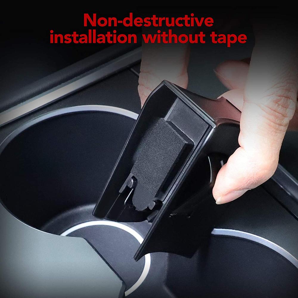 Becherhalter-Begrenzer-Einsatz für Tesla Model 3 und Model Y mit Aktualisierungskonsole, ABS-Material, Auto-Wasserbecher-Slot-Begrenzungsclip