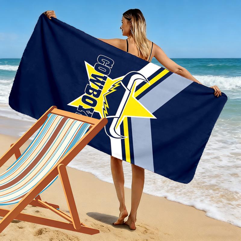 North Queensland Cowboys Print Beach Towel, Large Soft Quick Dry Towel for Beach Camping Swimming