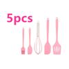 5Pcs Silicone Baking Kitchenware Set - Heat-Resistant Silicone Spatula, Brush, Spatula, Cooking Spoon, Egg Beater