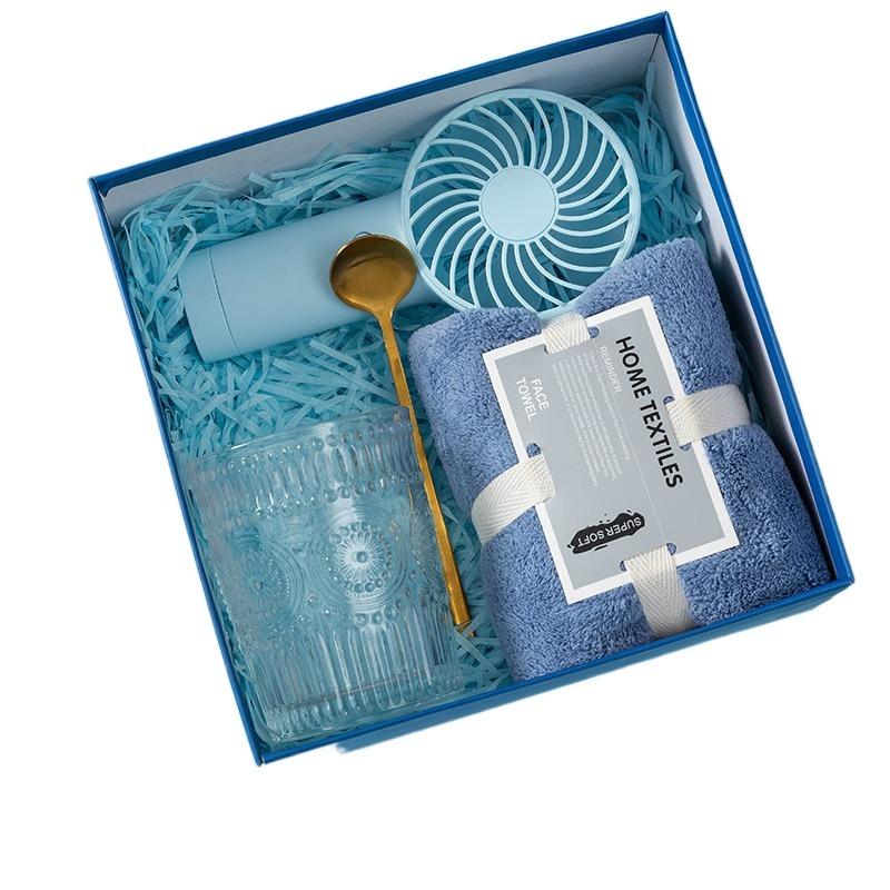 Fan Towel Soap Candle Vacuum Flask Ceramic Bottle Gifts Set Corporate Business Wedding Gifts for Education & Insurance