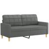 Vidaxl 3-Piece Lounge Set, Fabric Upholstered, Dark Grey