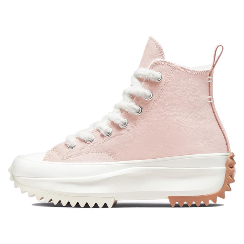 Converse Run Star Hike simple and comfortable high-top canvas shoes for all men and women in peach pink