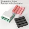 Square Silicone Soap Drying Mat,Multi Functional Splash Guard Barrel for Kitchen&Bathroom Drainage Tray with Non Slip Surface