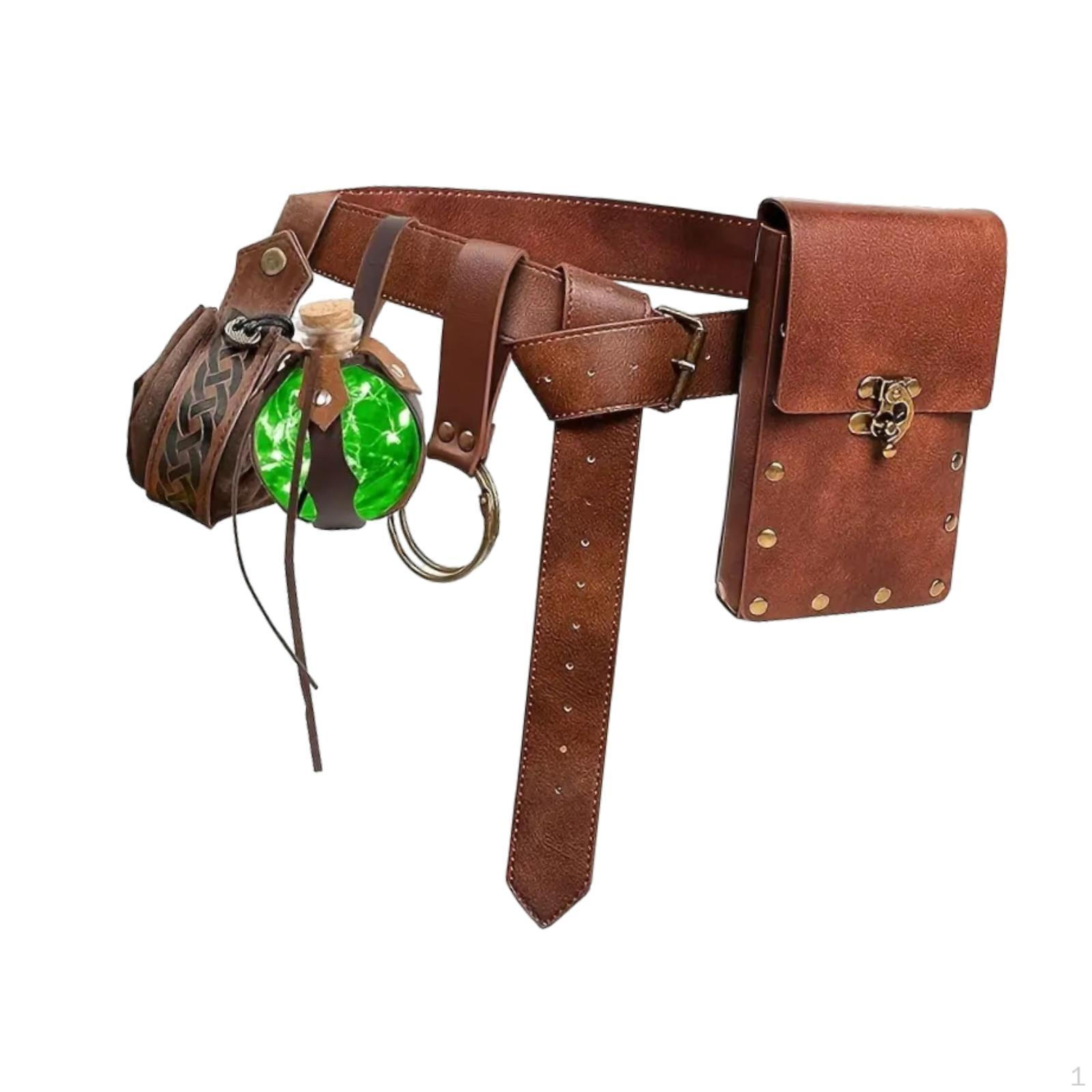 

Поясна сумка на пояс. Середньовічні повсякденні чоловічі костюми на Хелловін коричневий