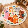 Cartoon Style Carpets for Living Room Bear Pattern Bedroom Decor Round Carpet Thicken Plush Children's Rug Fluffy Soft Floor Mat