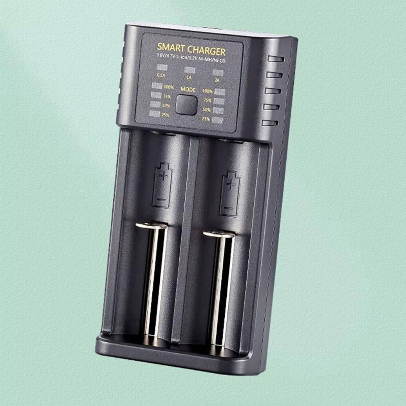 Universal Rechargeable Battery Charger Charging Adapter USB 2-Slot Battery Charging Tool for 18500/18650/18700/20700