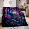 1pc Peacock Feather Blanket Lightweight Blanket Throw Blanket For Sofa, Bed, Travel, Camping, Livingroom, Office Yy251010093