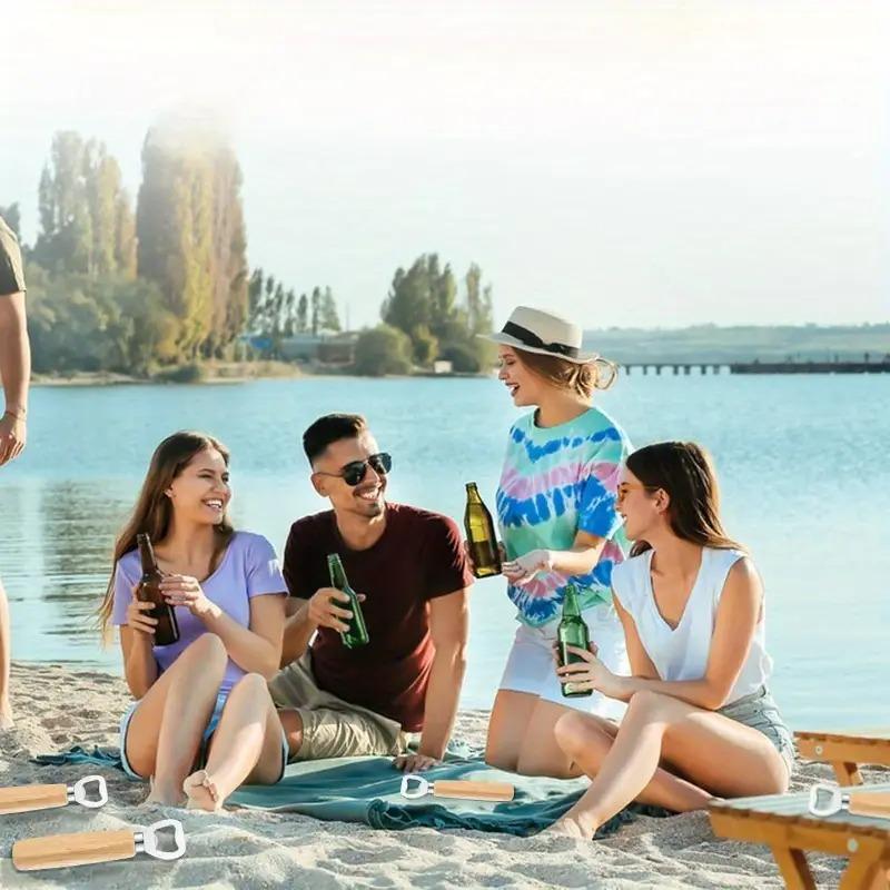 1-40PCS Wooden Handle Beer Bottle Opener Handheld Bar Tool for Home Kitchen Wine Soda Water Glass Cap Opener