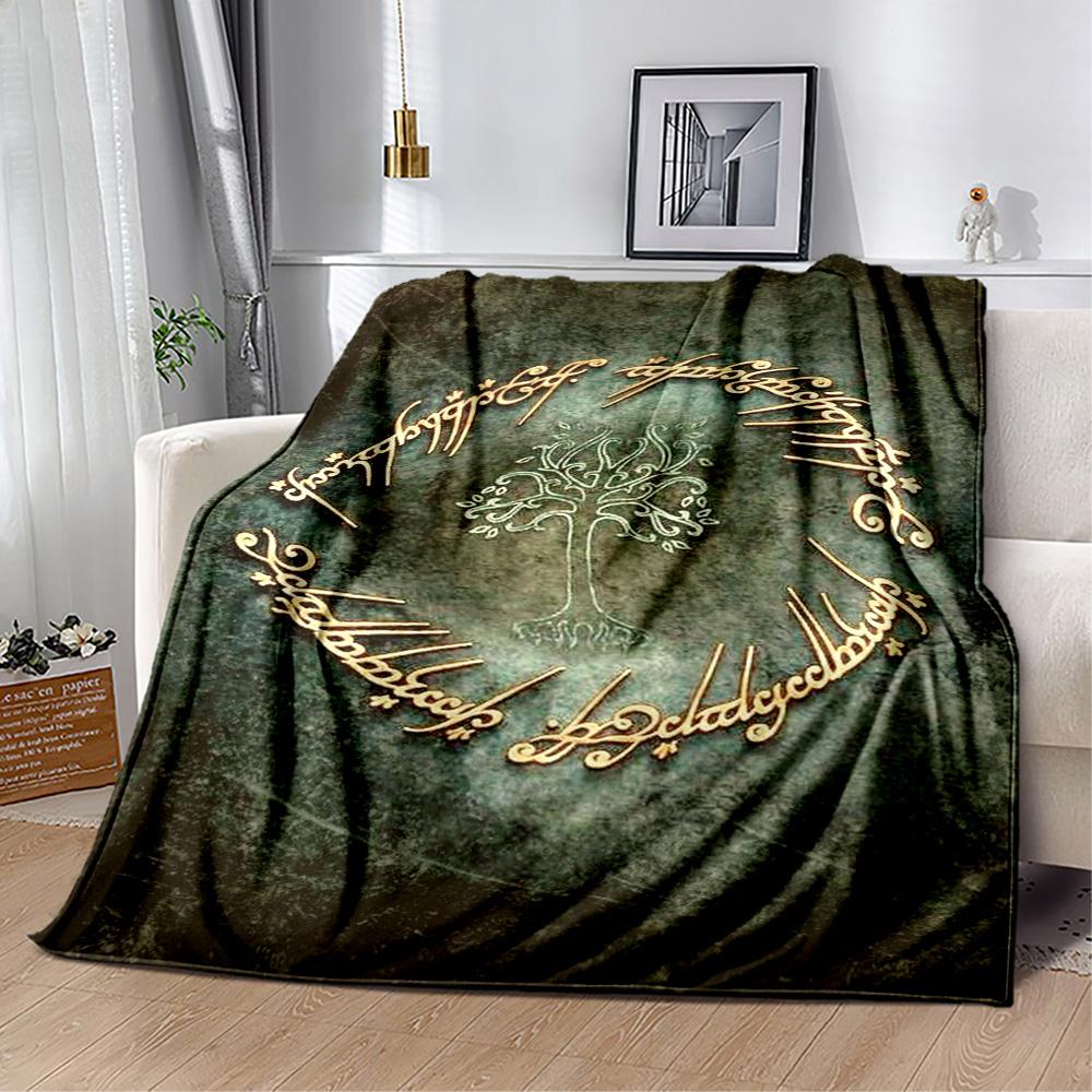 Lord Of The Rings Symbol Flannel Blanket-Soft and Suitable for Sofas,Beds,Offices,Travel,All Seasons,Great Gift for Holidays and Birthdays.