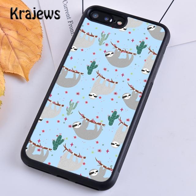 Krajews Sloths floral Style Soft Phone Case Cover For IPhone 18 17 Air 16 15 14 plus 11 12 13 pro max Plus coque Fundas