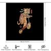 Japanese Cat Scooter Anime Shower Curtain Unique Cool Funky Washroom Decor Home Decor Gift For Cat Lovers