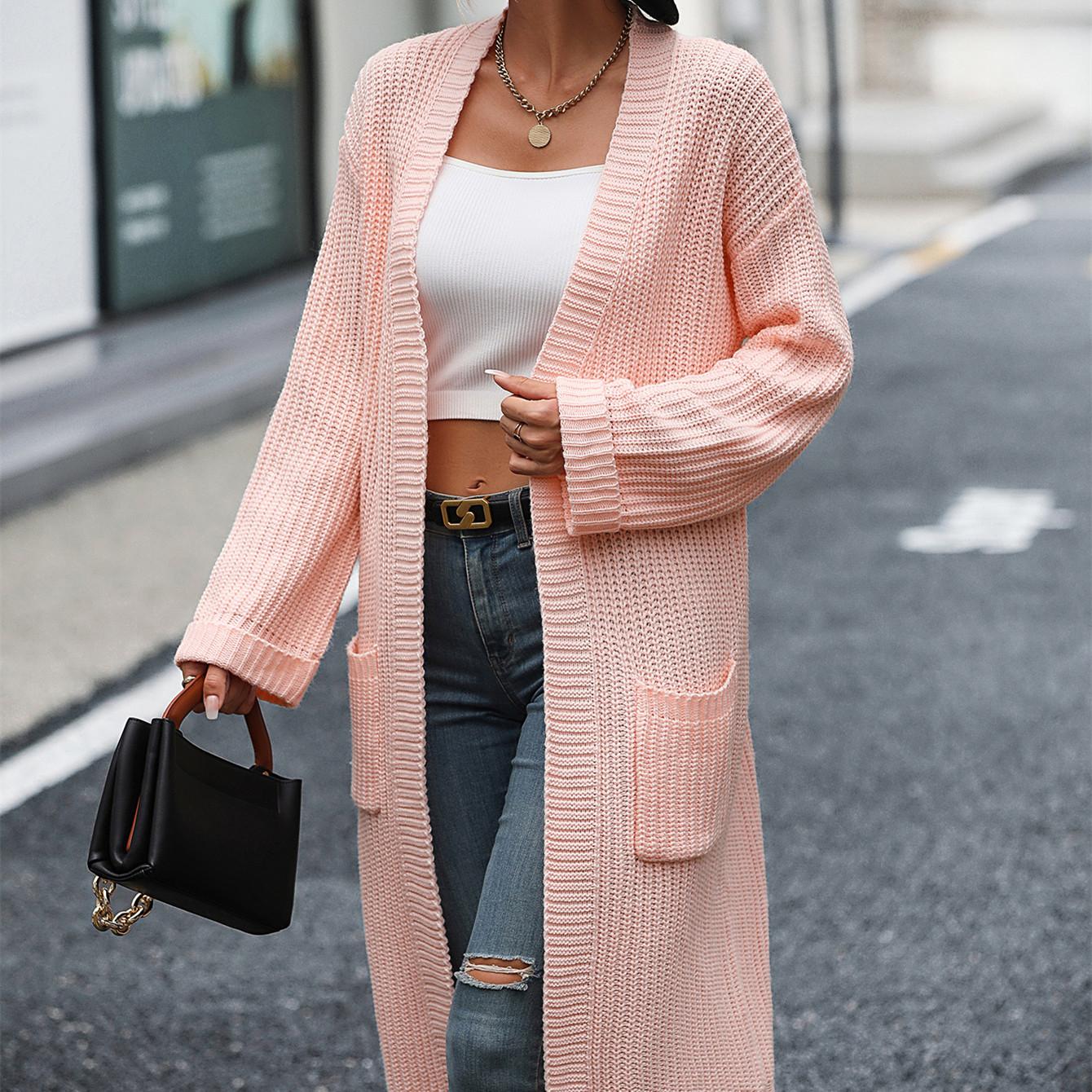 GMXIA женские винтажные повседневные однотонные куртки и пальто с длинными рукавами — фото 6