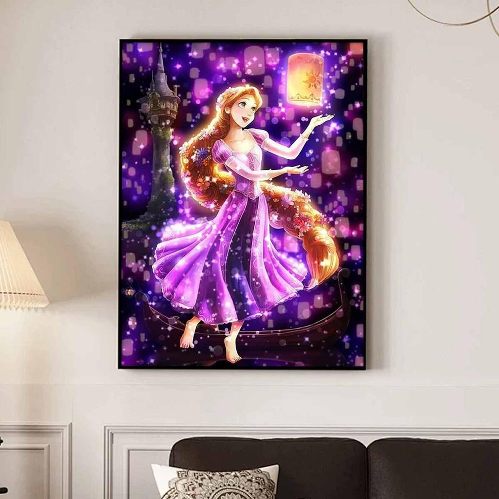 5D Diy Diamond Painting Princess and Lanterns Full Drill Rhinestones Mosaic Embroidery Handmade Products Home Decor Gift