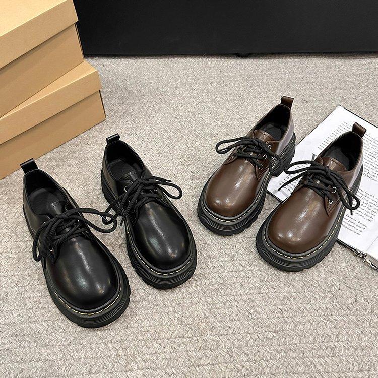 Ziyan~ Small Leather Shoes Women's 2025 Summer New Platform Loafers Genuine Leather Women's Shoes Single Shoes Black Martin Shoes