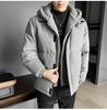 Big Yards of Men's Clothing False Two Pieces of Cotton Clothing Men's Winter Loose Thickened Rocker Velvet Cotton Jacket Hooded Cotton Coat