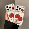 Japan und Südkorea einfache Nische farbige gepunktete Tomaten geeignet für Apple 17promax Handyhülle großes Fenster Lammleder