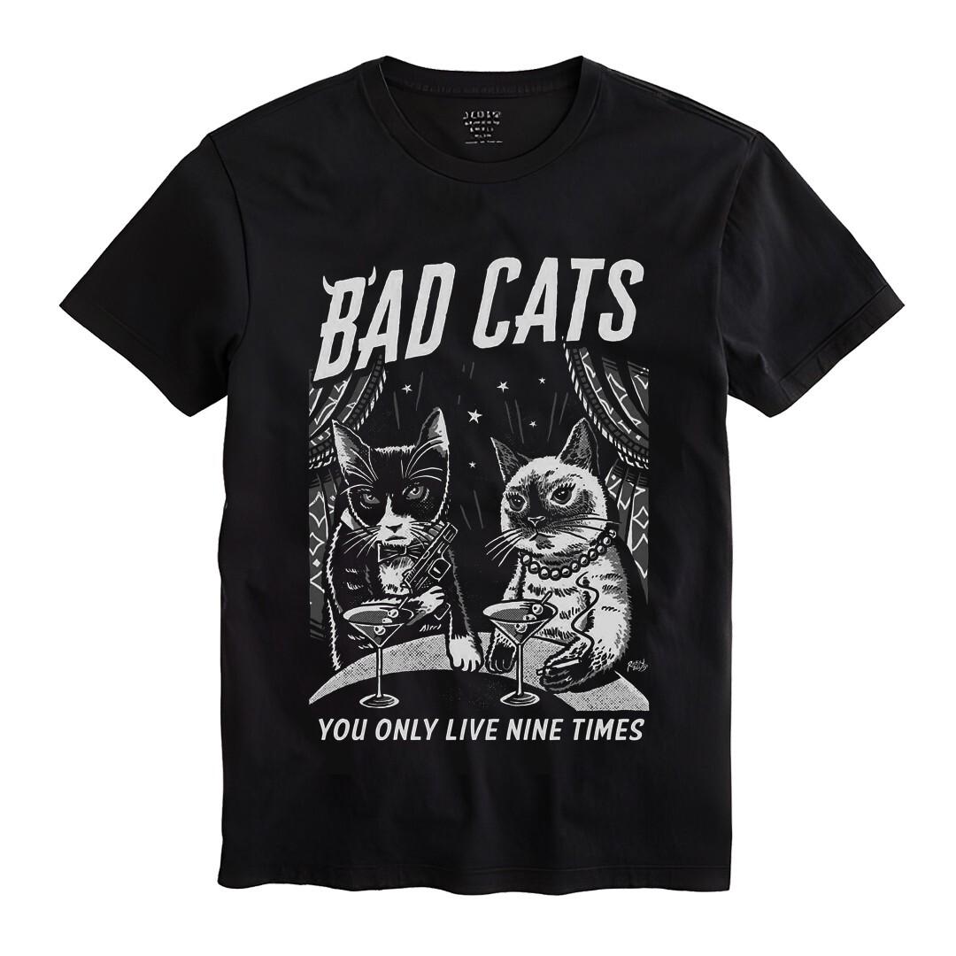 T-shirt Bad Cats Men Unisex Black Shirt Size S5XL XL