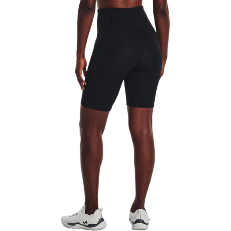 Under Armour UA Motion Logolu Baskılı Yüksek Bel Dar Kesim Günlük Şort Kadın şort Siyah 1377088-001