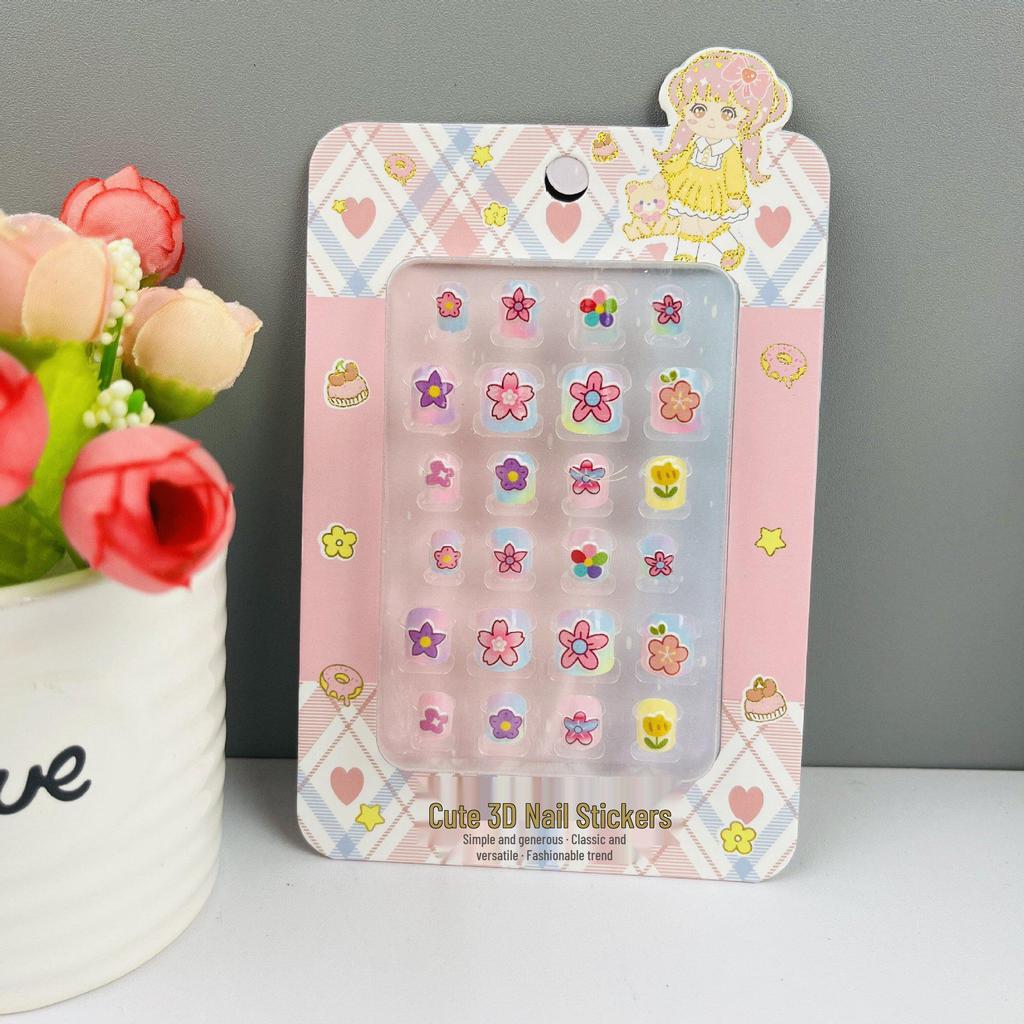 Children's Wearable Custom Nail Stickers - Cute European & American Jelly Glue Fingernail Tips