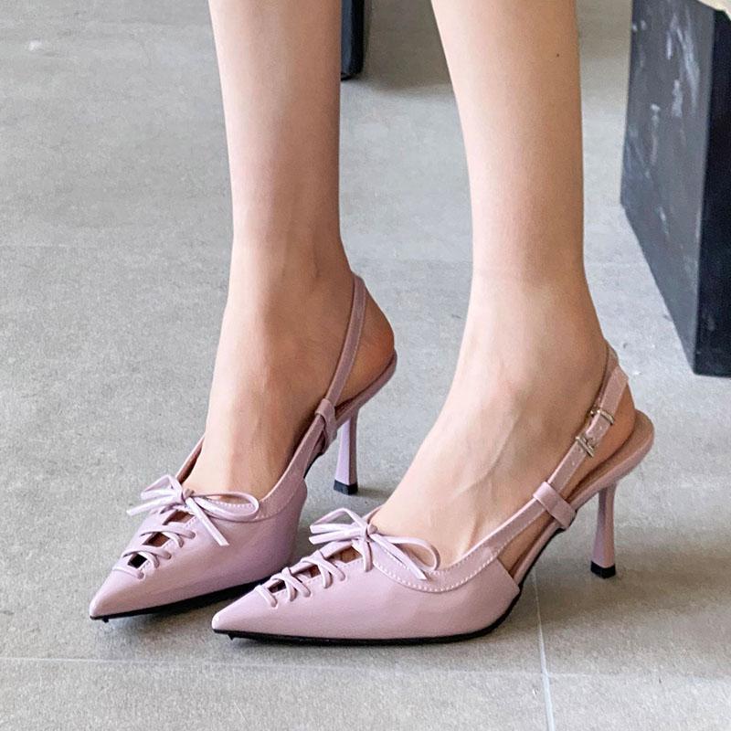 Fashion Blue Fashion Butterfly-Knot Pumps Ladies High Heels Shoes Female Pointed Toe Footwear Buckle Women Stiletto Heels Shoes 2025 New