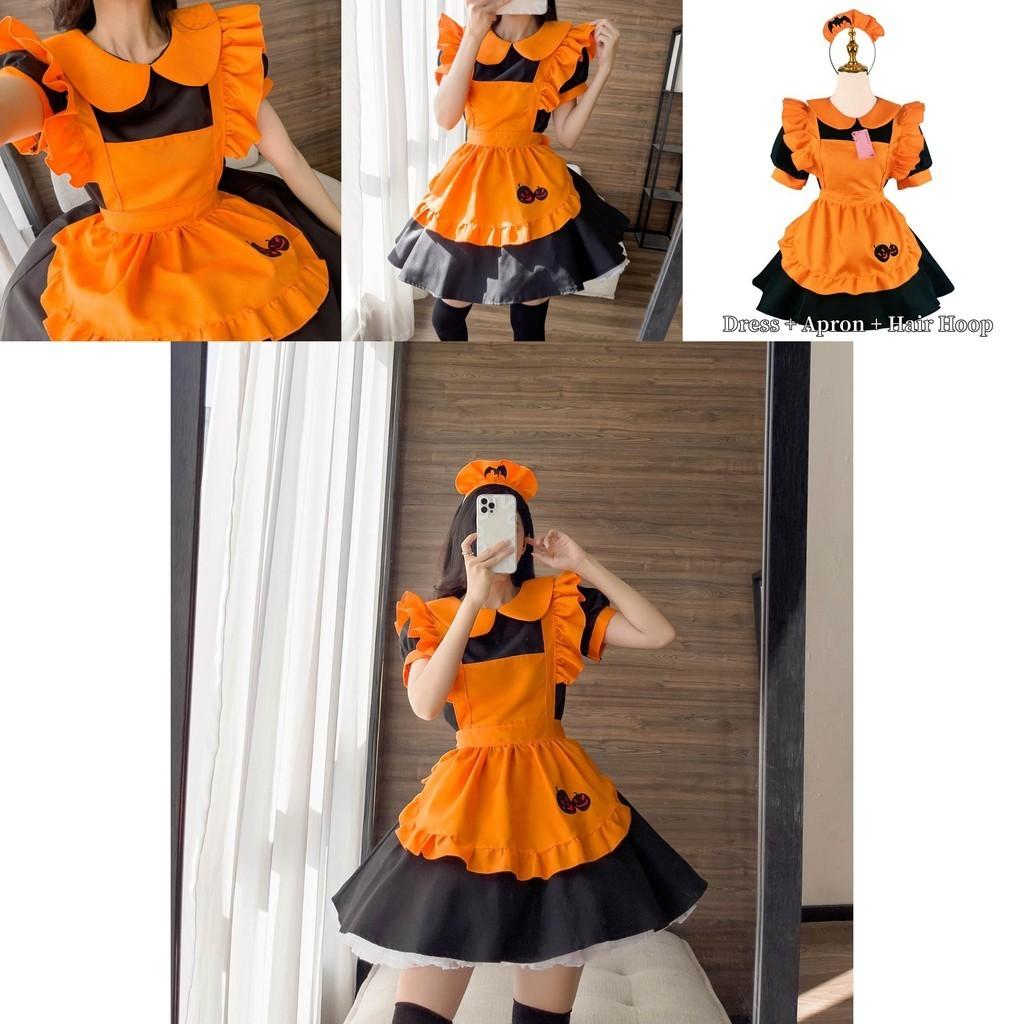 Magic Girl Role Play Dress With Pumpkin Theme For Halloween Party