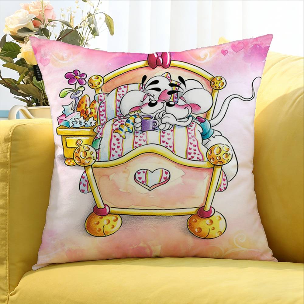 Cartoon DDiddl Classic Various Sizes Square Pillow Case For Car Home Bedchamber Decor