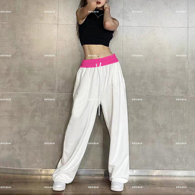 

Женские хип-хоп джаз брюки с высокой посадкой, свободные, для танцев - стильные драпирующиеся джоггеры с манжетами на щиколотках для уличных танцев и повседневной носки XL