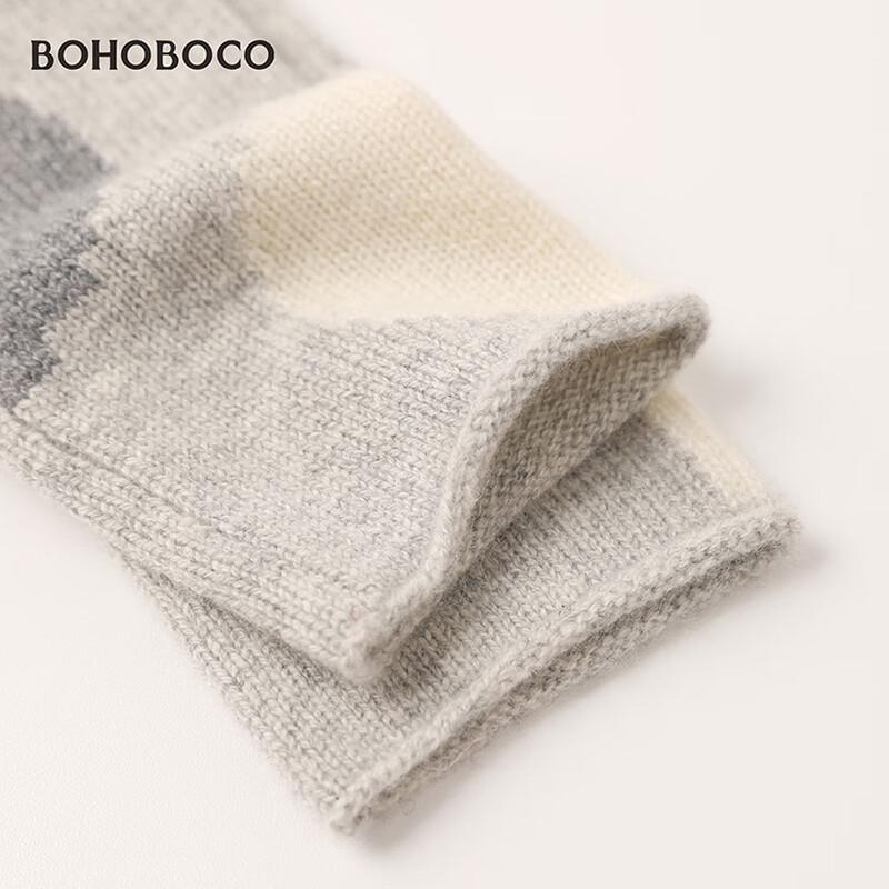 BOHOBOCO Women's 100% Cashmere Half-Finger Gloves