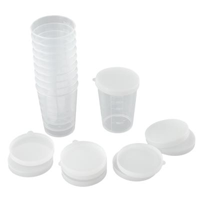 100 ml Messbecher, 10 Stück, Kunststoff, transparent, mit Graduierung