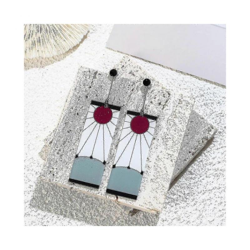 Náušnice Tanjiro ze stříbra 925, anime Demon Slayer Cosplay Tanjiro černé náušnice klips na ucho Kimetsu No Yaiba Hanafuda Halloween pro muže ženy Earr