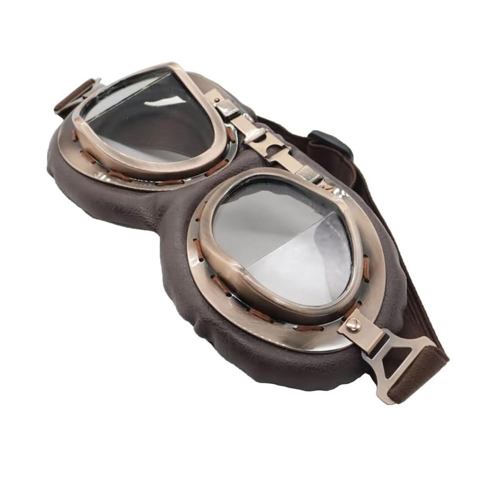 [ZCJSZP] New Retro Goggles Vintage Pilot Goggles Protective Gear Glasses Auto Bike Luther Cafe Scooter Eye Protect Supplies Upgrade