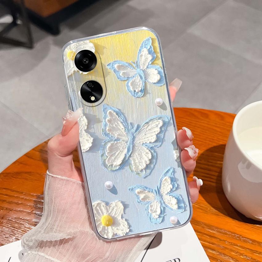 For Oppo A1 A11 A12 A15 A17K Luxury Transparent Lens Protection Cases Mysterious Whale Pattern Shockproof Protective Back Cover Shell For Oppo Housing