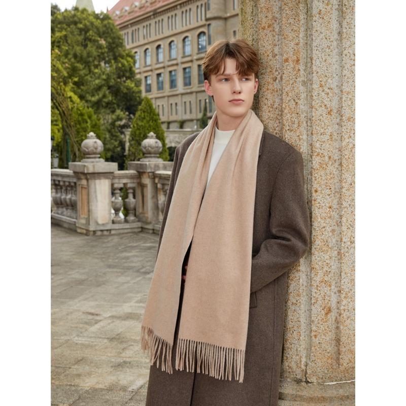 Wool Scarf Winter Couple Cashmere Scarf Women's High End Versatile Solid Color Scarf