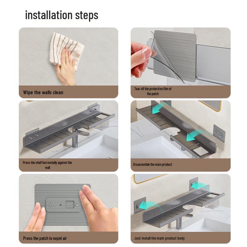 Danle Wall-Mounted Washbasin Storage Shelf