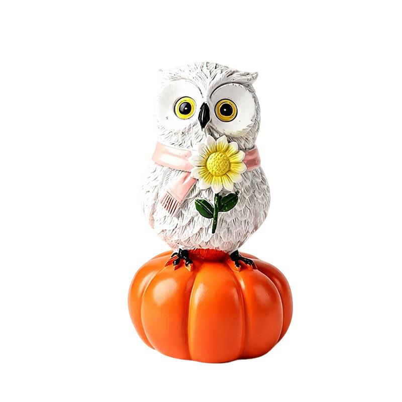 Halloween Decorations - Cute Owl, Bat, Pumpkin, Ghost Resin Craft Figurines, Party Small Gifts