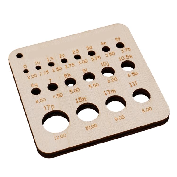 Wood Knitting Needle Gauge and Ruler Measuring Tool Crochet Accessories Knitting Needle Ruler