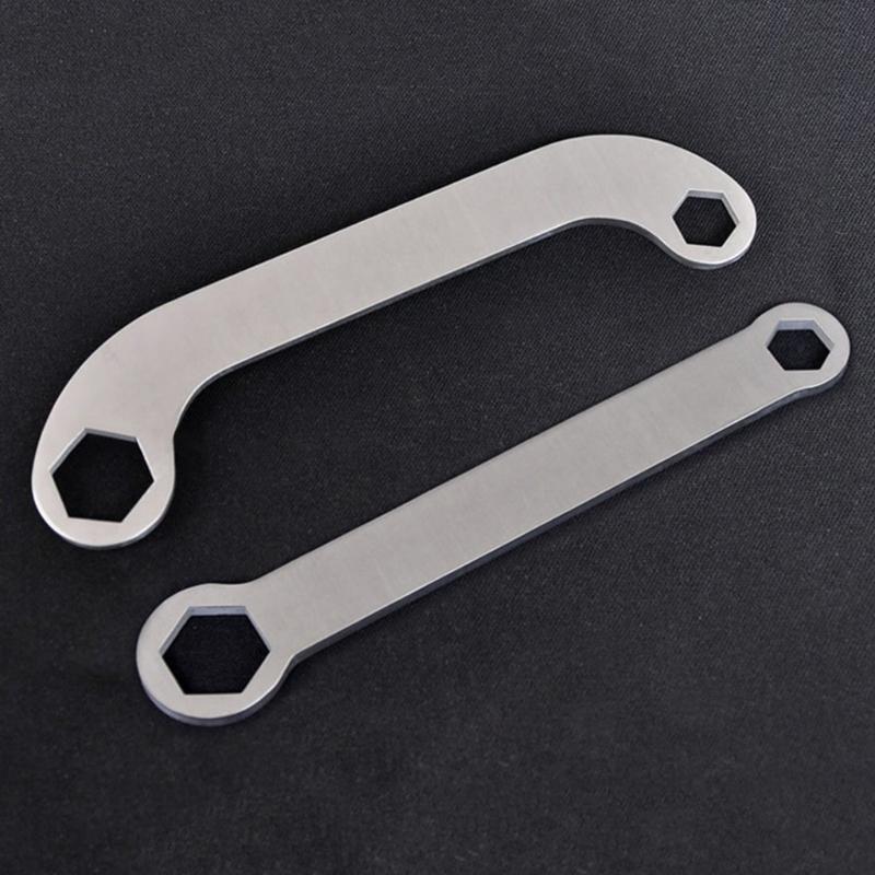10mm 15mm Caliber Hex Wrench Bike Repair Wrenches Titanium Alloy Hand Tool Length 5.08in Straight / Curved