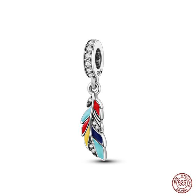 New 925 Sterling Silver Red Color Series Heart Shape Charms Beads Lucky Jewelry Gifts