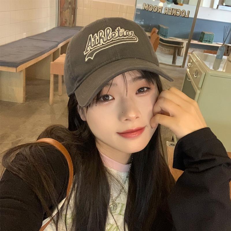 Sweet and cool micro-washed old soft top big brim baseball cap children versatile big head circumference showing face small peaked cap