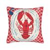 Coastal Nautical Style Double Sided Cushion Cover with Vibrant Lobster Pattern for Interior Home Living Room and Sofa Decor