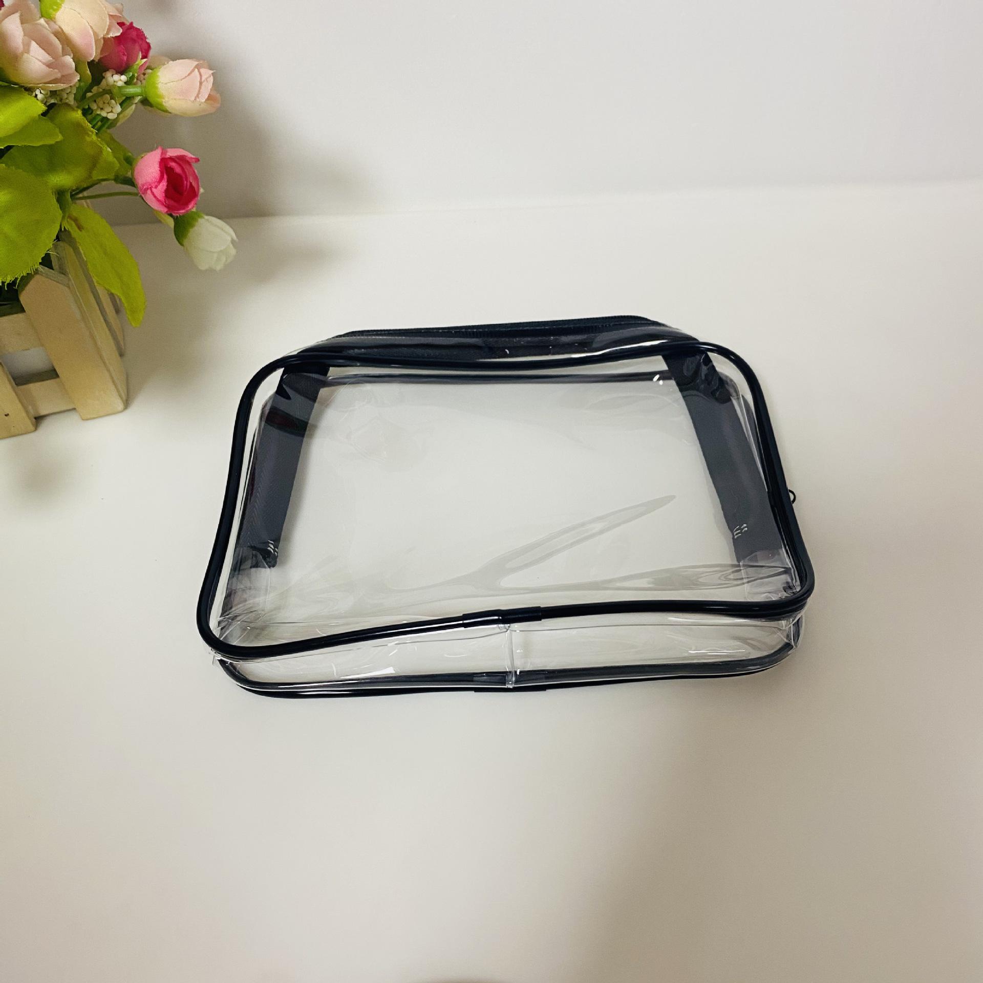 

Clear Waterproof Travel PVC Cosmetic & Wash Bag with Zipper for Outings & Gifts 19 x 14.5 + 6 CM прозорий