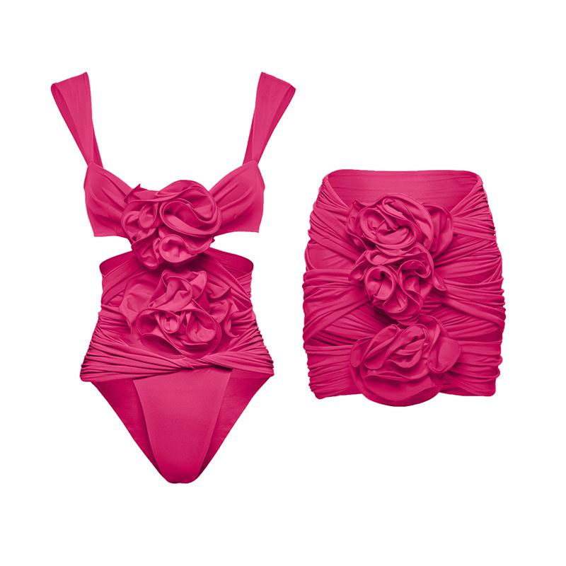 Sexy Flower One Piece Swimwear Brazilian Biquini Cut Out Swimwear Women Swimsuits High Leg Bodysuit Bathing Suit Monokini