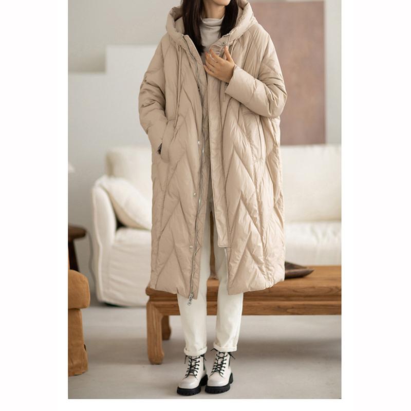 Oversized Thicken Down Jacket Women Winter Retro Hooded Coat Warm Parker Overcoat
