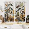 2Pcs Of Hd Small Fresh Leaves Decorative Curtain Yellow Digital Printed Curtain Home Decoration Style Decoration Living Room Bed