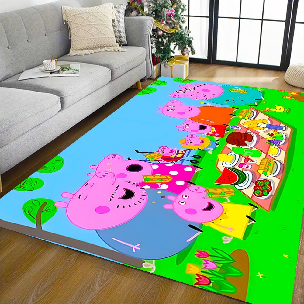 Peppa Pig's Colorful World Floor Rug Office Rug Perfect for Bedrooms Dining Room Outdoor Playrooms Antislip Carpet Office home decor