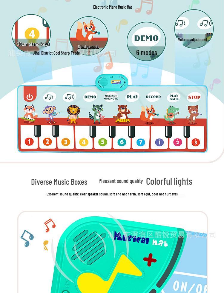Interactive Children's Piano Mat: Educational Music Carpet for Parent-Child Play