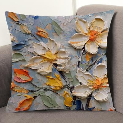 Federa per cuscino con stampa floreale con cerniera Resistente all'usura Non sbiadisce Lavabile Facile manutenzione Federa decorativa