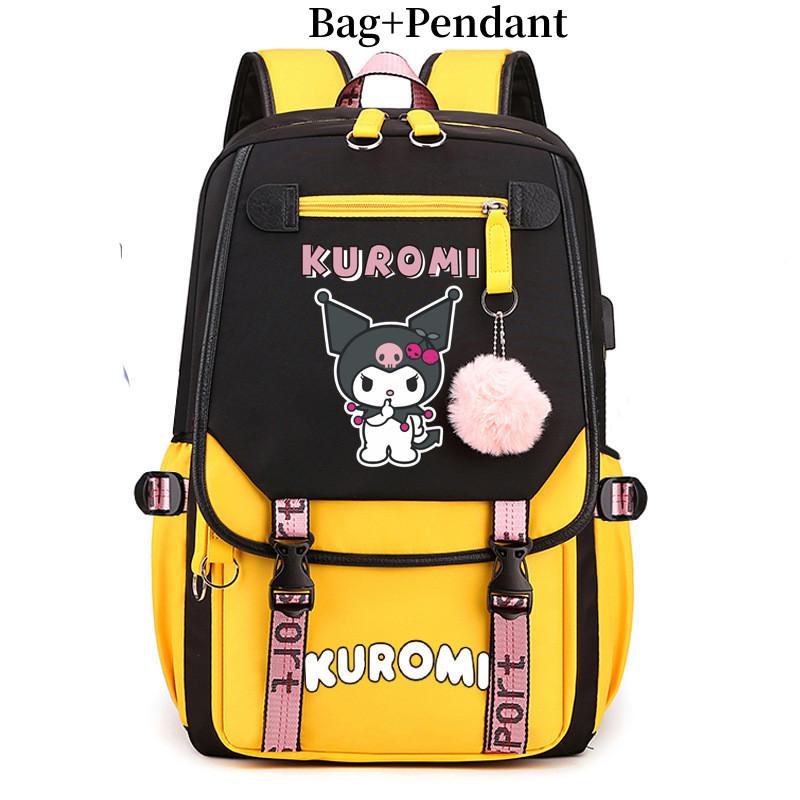 Kuromi Student Backpack With Usb Charging Port For Casual Travel And School Use