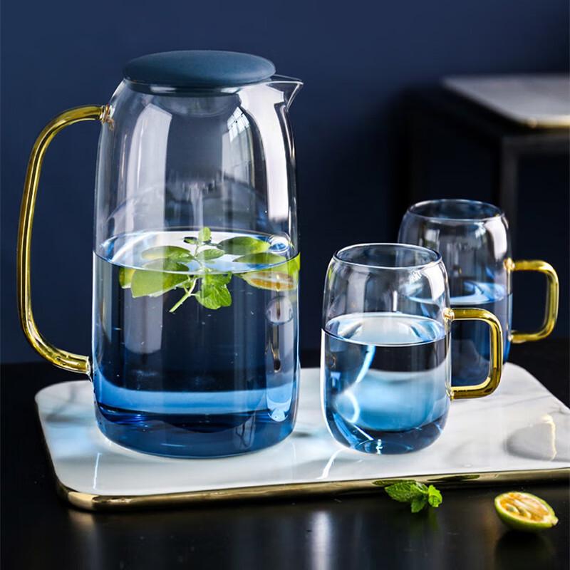 Shangqi Nordic Gradient Blue Glass Cold Water Jug & Cup Set