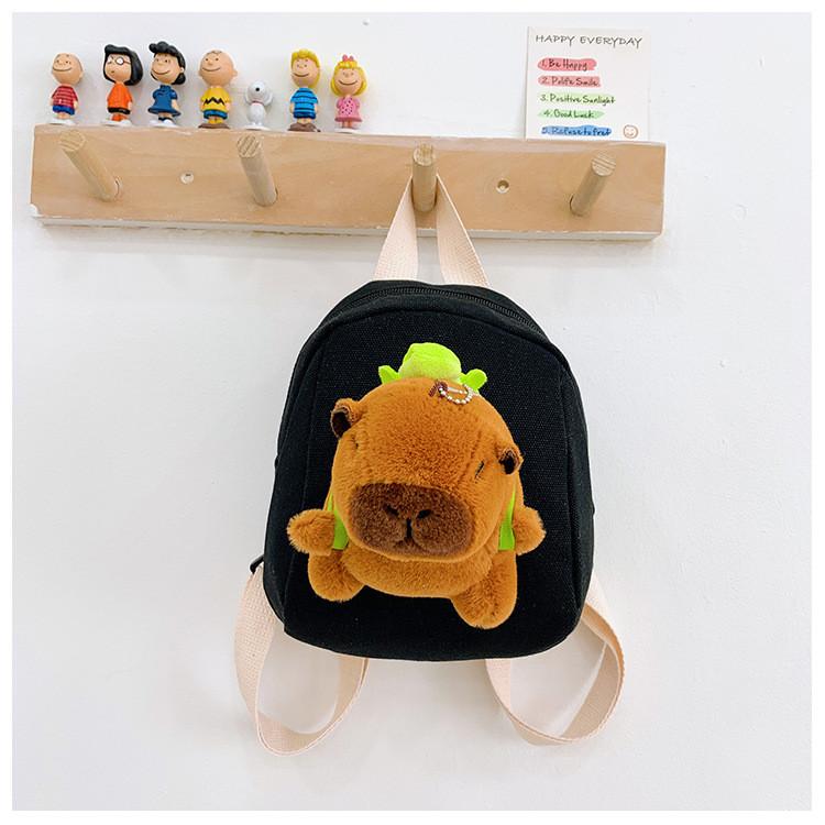 Childrens Schoolbag Capybara Plush Toy Backpack Cartoon Outdoor Backpack Snack